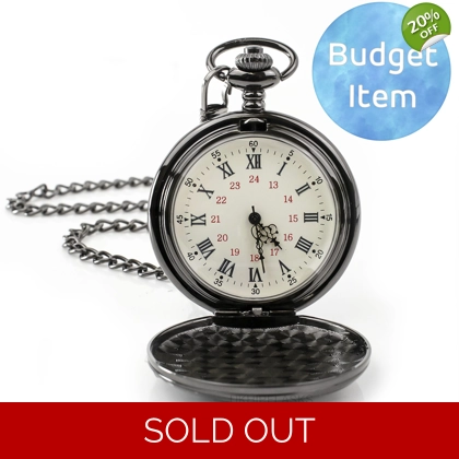 Budget - Quartz - Roman Numerals - Black Pocket Watch